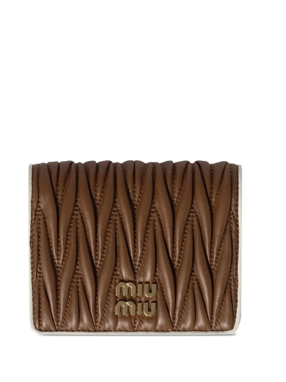 MIU MIU Leather Wallet In Brown Product Image