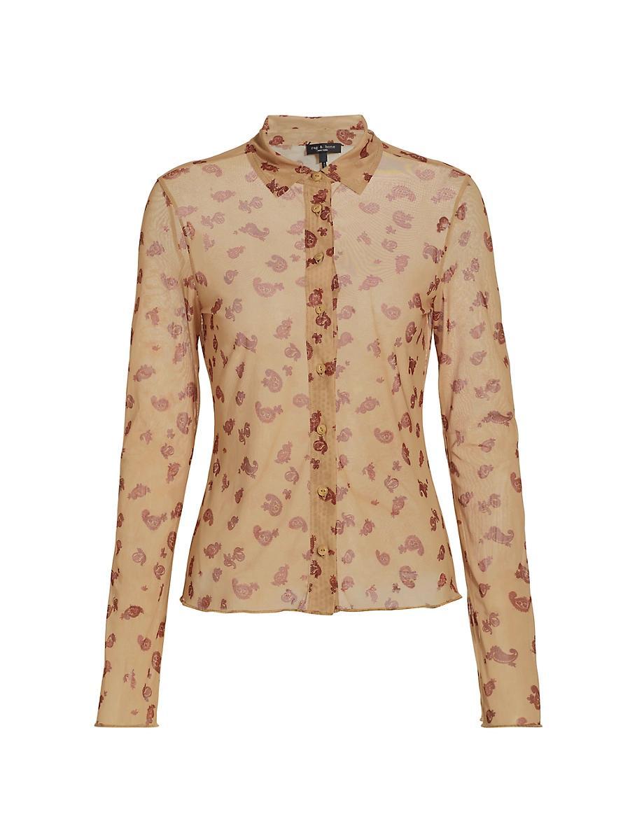 Womens Paisley Mesh Shirt Product Image