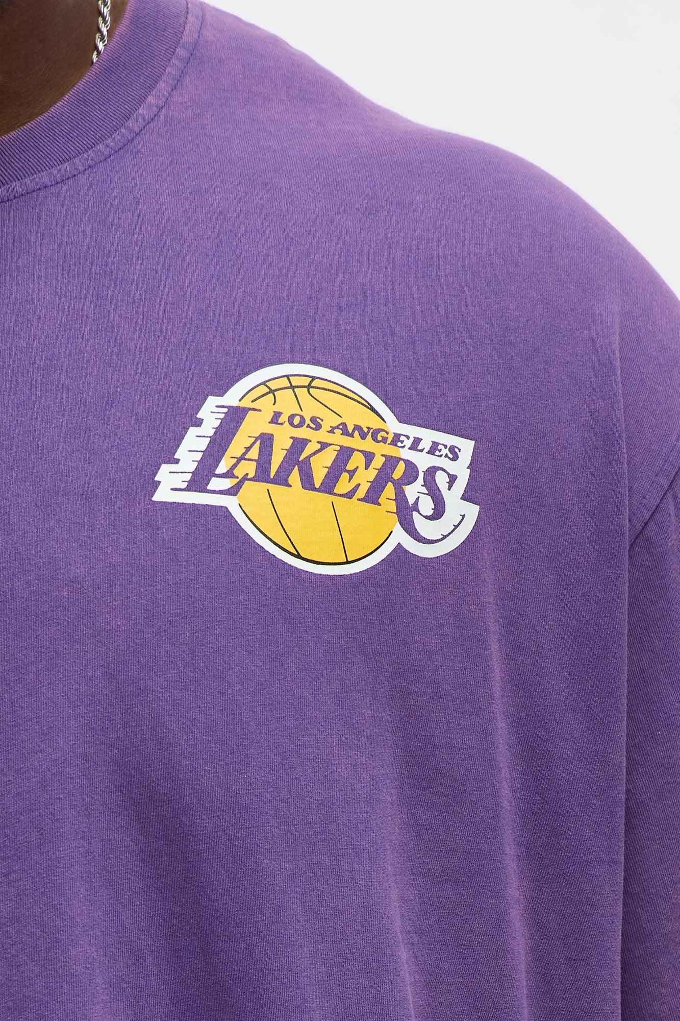Lakers Freethrow Oversized Short Sleeve Tee - Purple Male Product Image