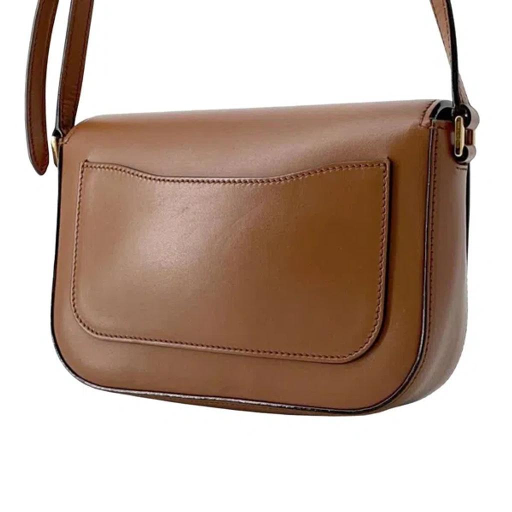 City Calf Brown Leather Shoulder Bag () Product Image