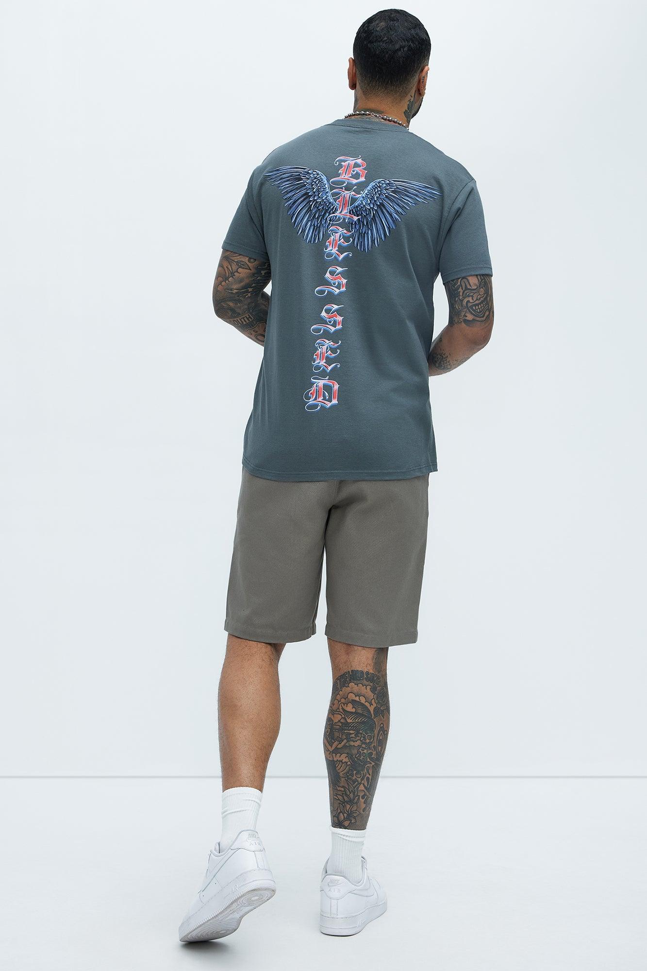 Blessed Wings Short Sleeve Tee - Charcoal Product Image