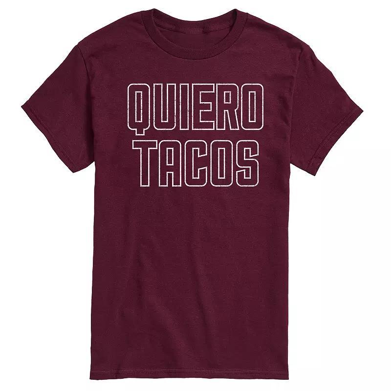 Mens Quiero Tacos Graphic Tee Red Product Image