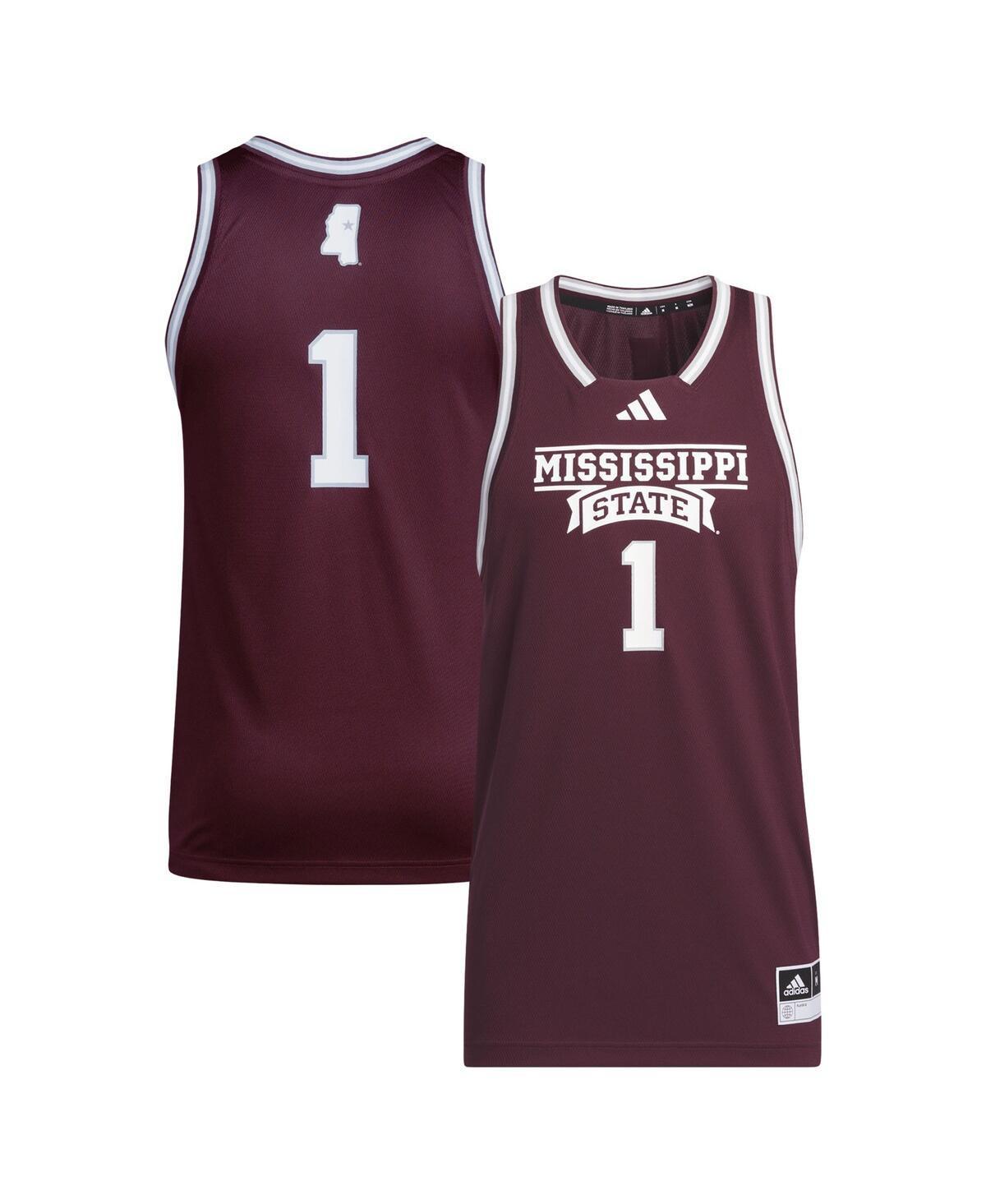 Mens adidas #1 Maroon Mississippi State Bulldogs Swingman Jersey Product Image