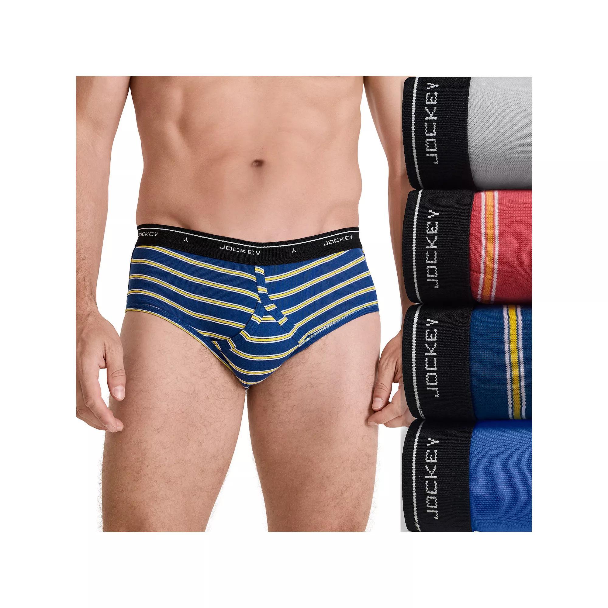 Men's Jockey® 4-pack Classic Low-Rise Briefs, Size: 38, Fine Stripe Team Product Image