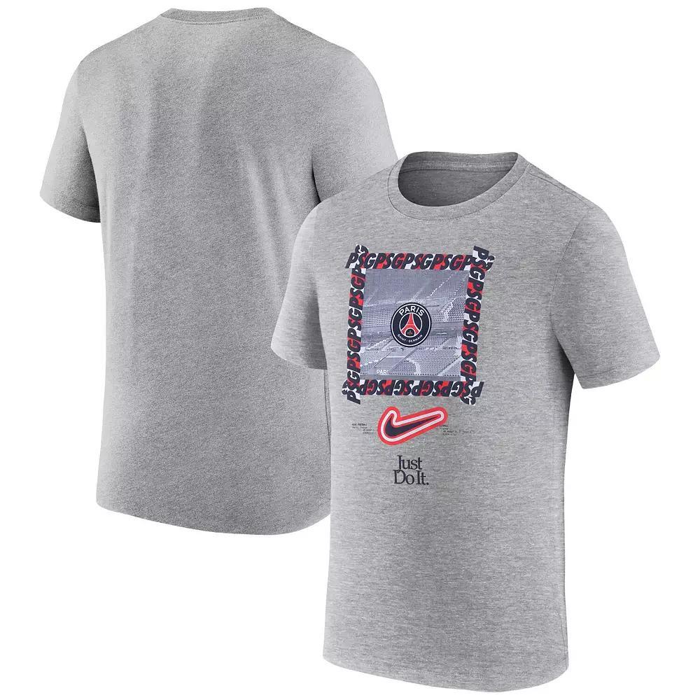 Men's Nike Heather Gray Paris Saint-Germain DNA T-Shirt, Size: Medium, Psg Grey Product Image