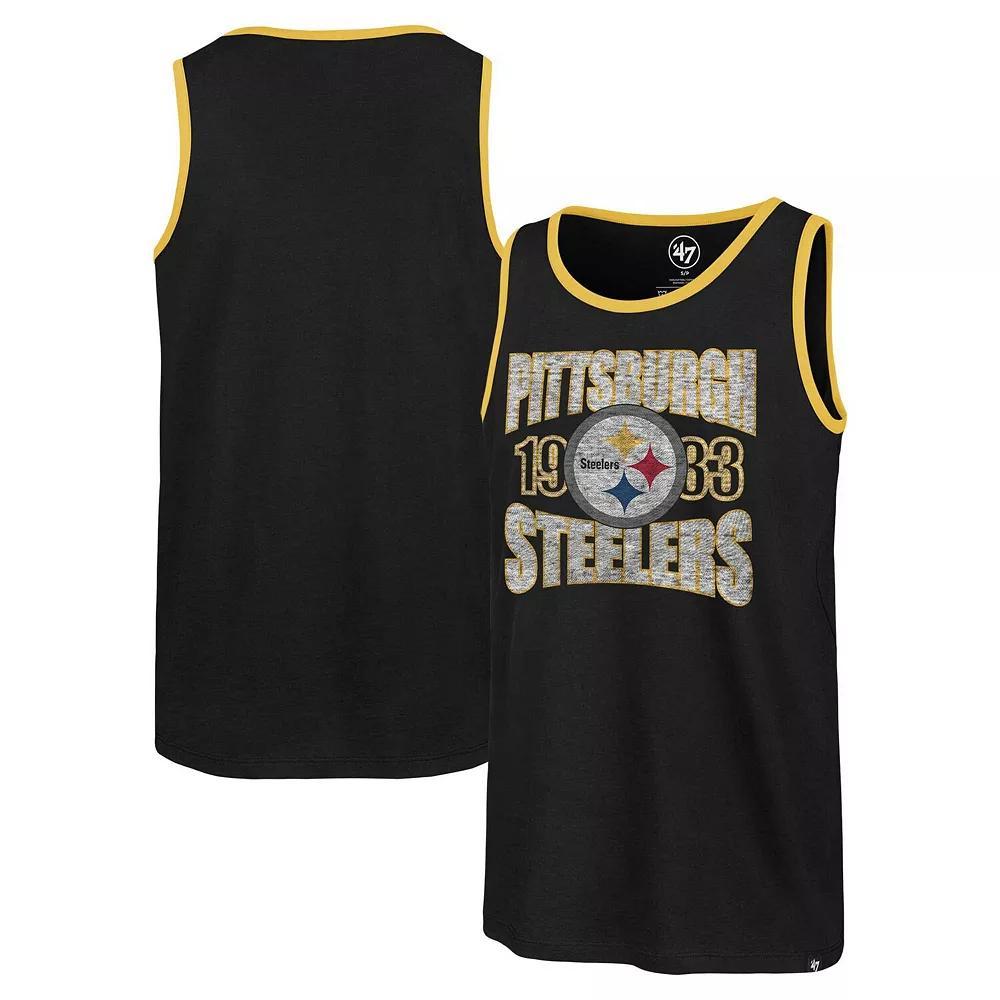 Men's '47 Black Pittsburgh Steelers Upload Franklin Tank Top,  Product Image
