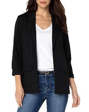 Liverpool Los Angeles Stretch Ponte Notch Lapel 34 Sleeve Boyfriend Blazer Product Image