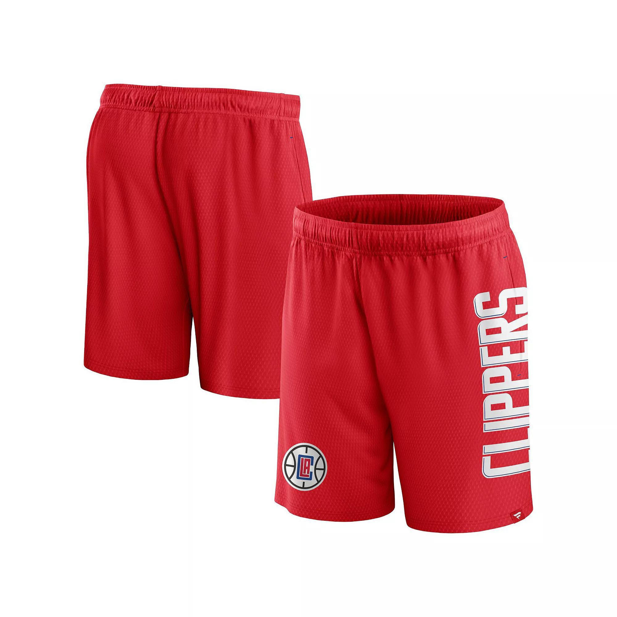 Men's Fanatics Branded Red LA Clippers Post Up Mesh Shorts,  Product Image