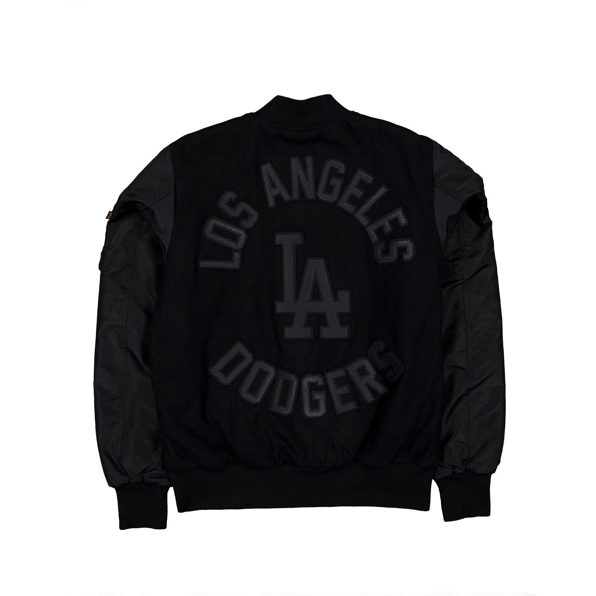 Alpha Industries x Los Angeles Dodgers MA-1 Wool Varsity Jacket Black Male Product Image