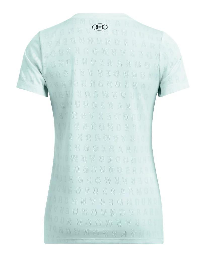 Women's UA Velocity Wordmark Jacquard V-Neck Short Sleeve Product Image