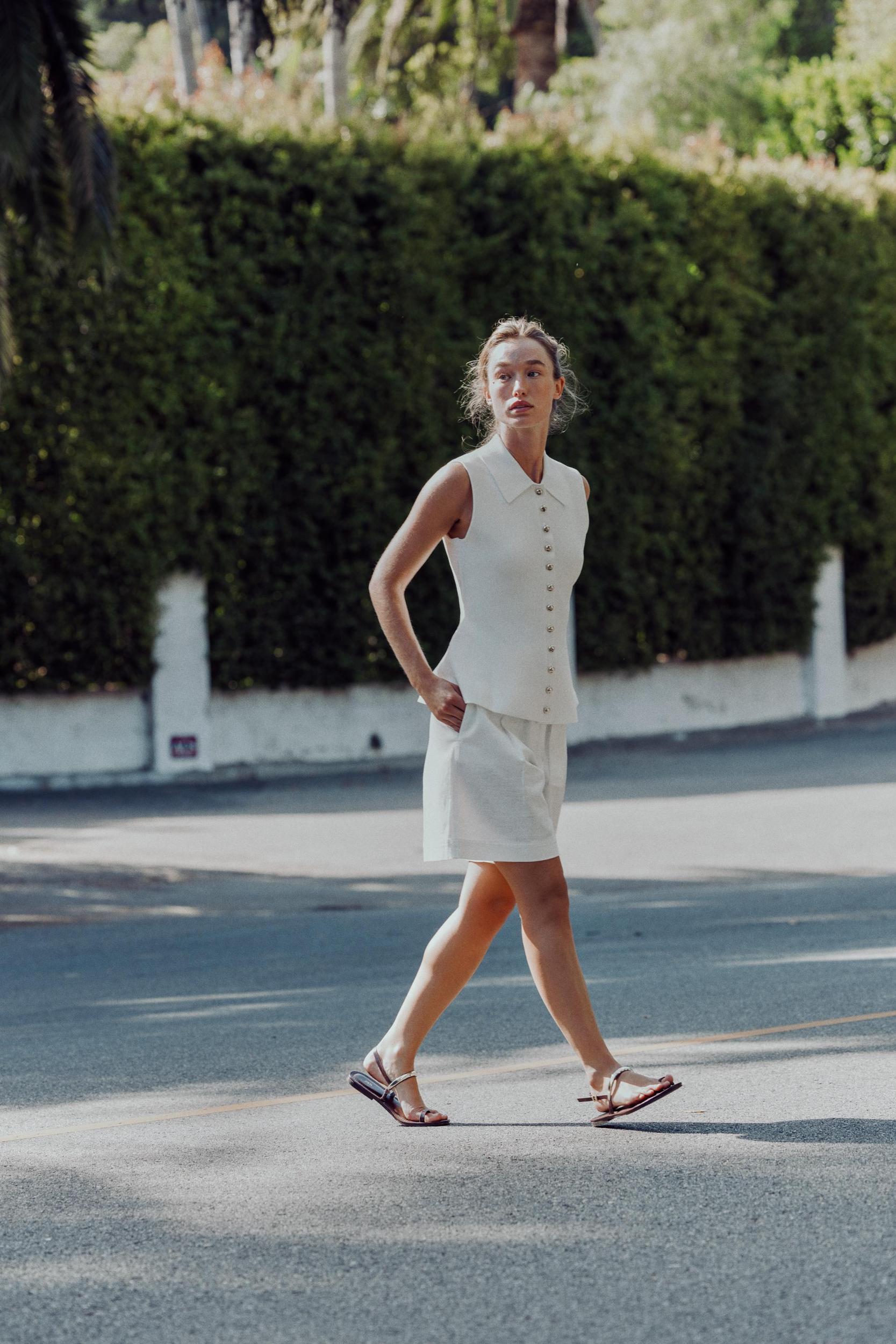 PEPLUM KNIT VEST TOP Product Image