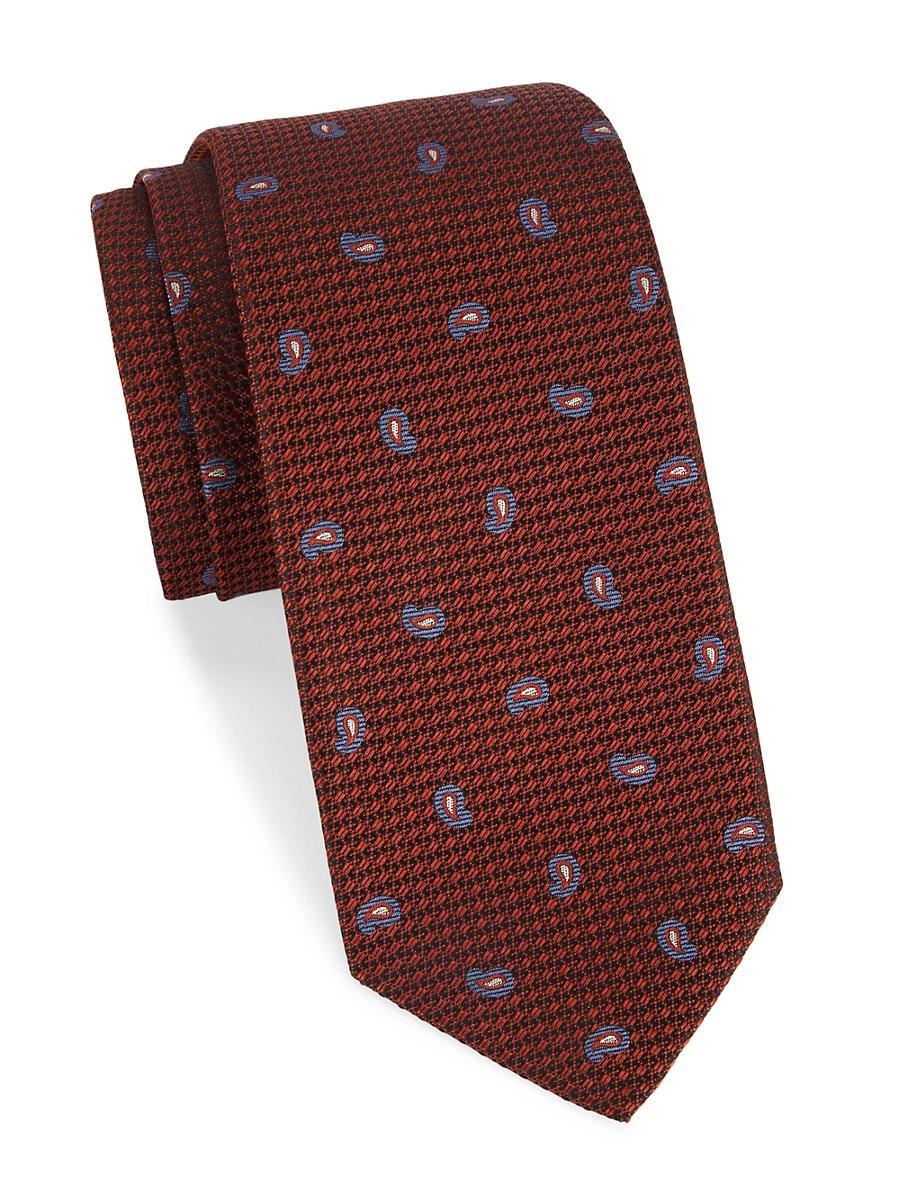 Mens Textured Paisley Silk Tie Product Image