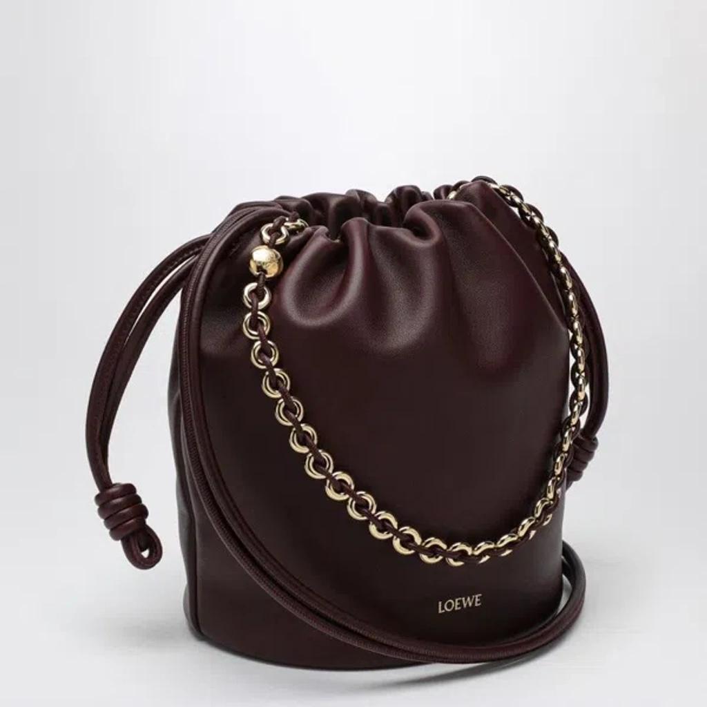 LOEWE Flamenco Purse Bucket Bag In Mellow Nappa Lambskin In Burgundy Product Image