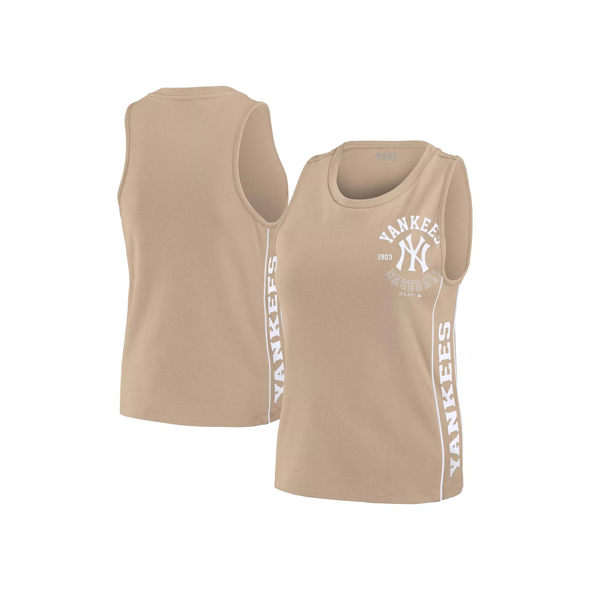 Women's WEAR by Erin Andrews Tan Los Angeles Dodgers Tonal Tank Top, Size: Small, Team Product Image