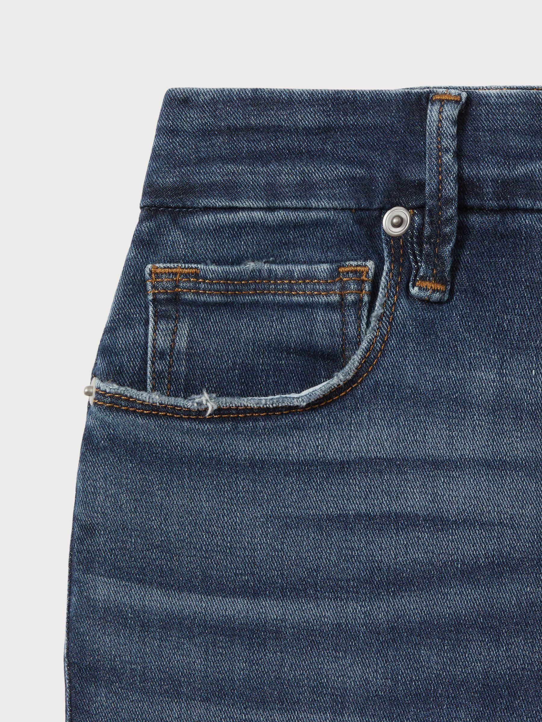Good American Distressed Bootcut Jeans in Indigo Product Image