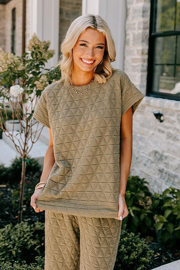 Creekside Cabin Shift Top In Sage Product Image