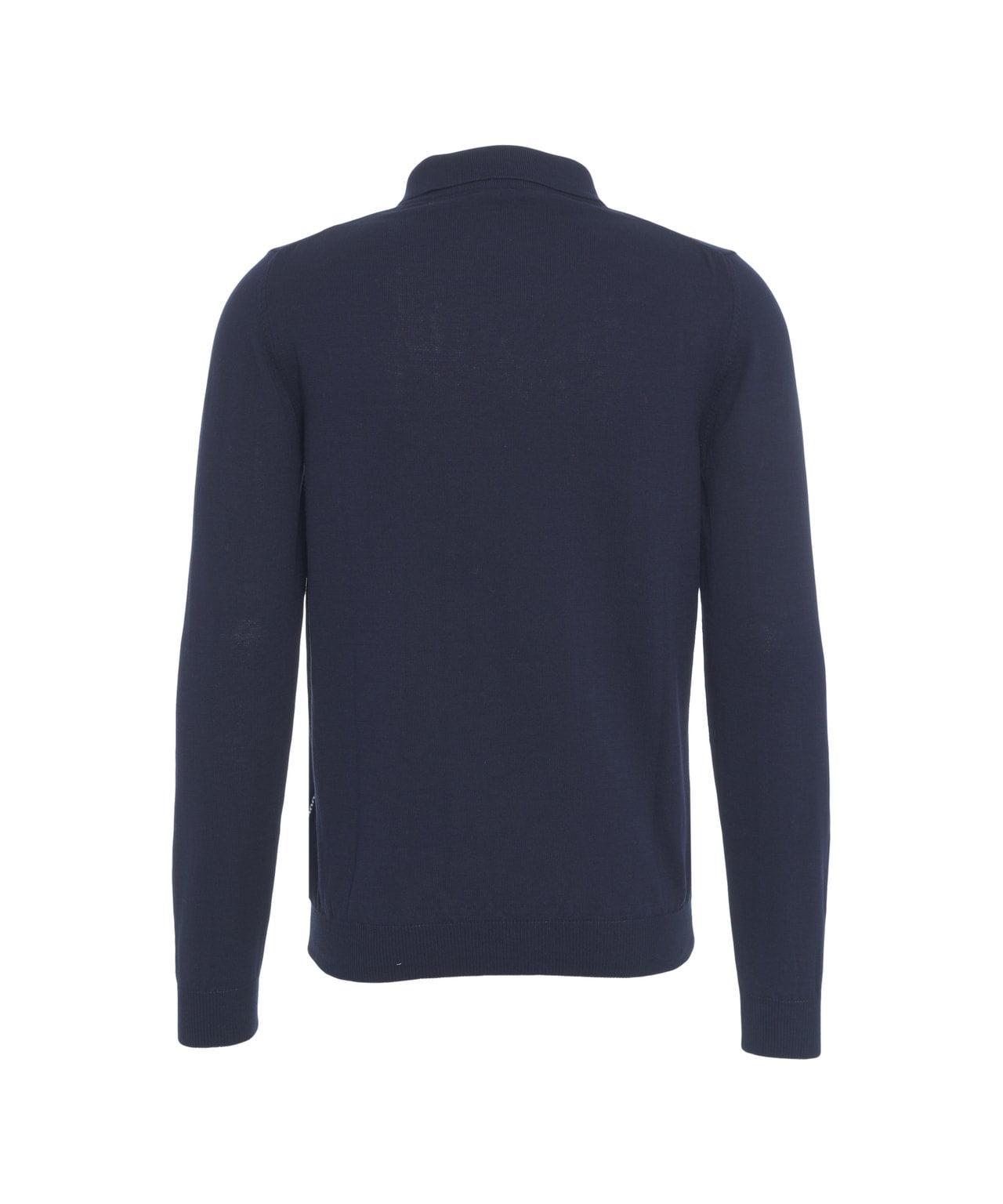 Knitted long-sleeved polo shirt Product Image