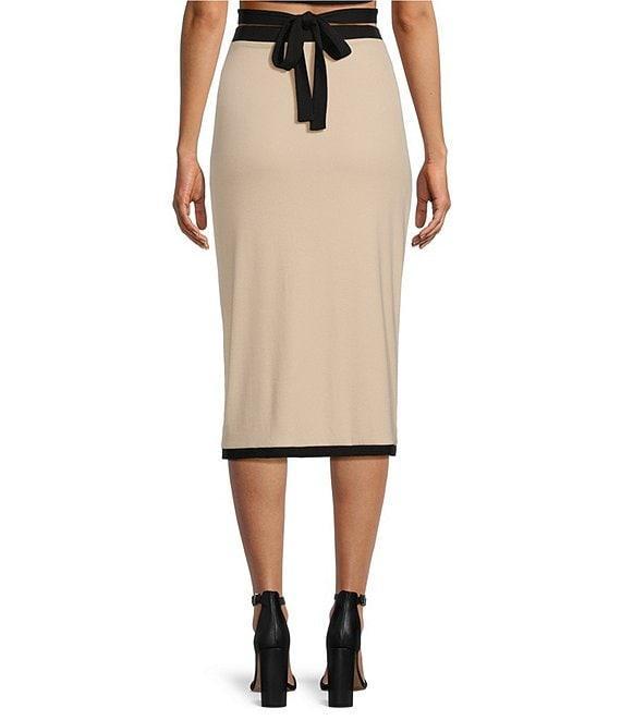 Gianni Bini Dena Ribbed Knit Coordinating Front Midi Wrap Skirt Product Image