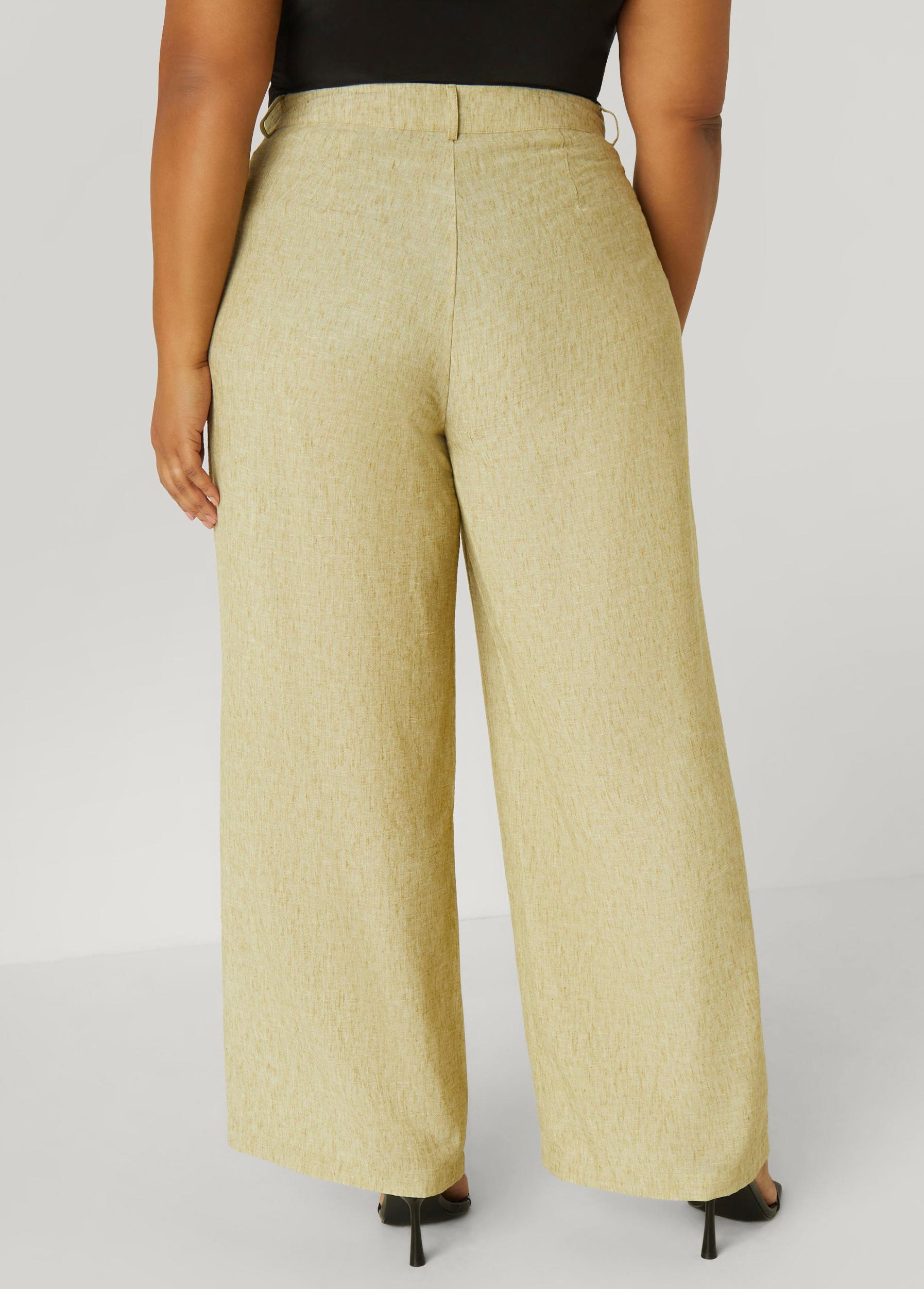 Patch Pocket Slub Wide Leg Pants Product Image
