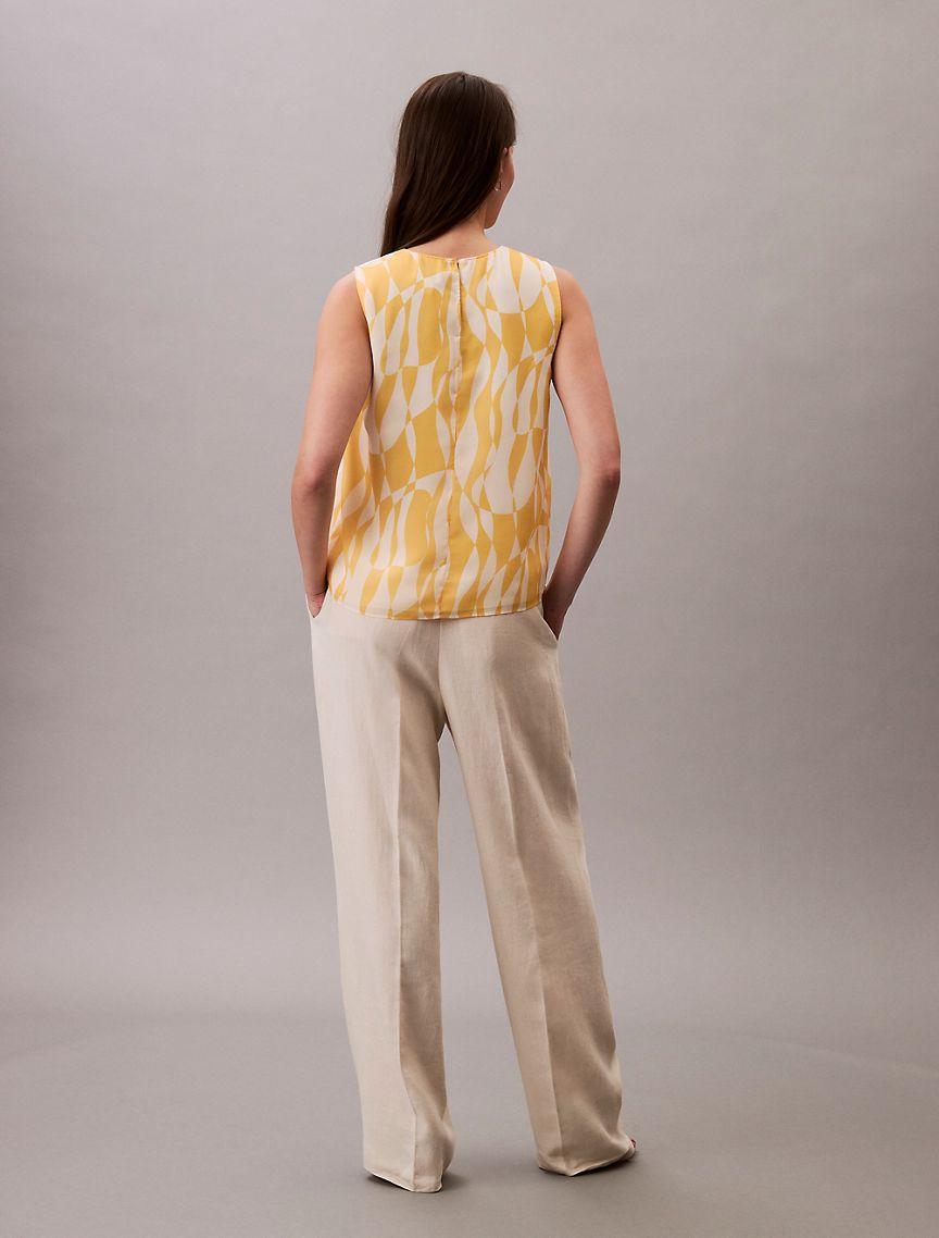 Printed Chiffon Sleeveless Top Product Image