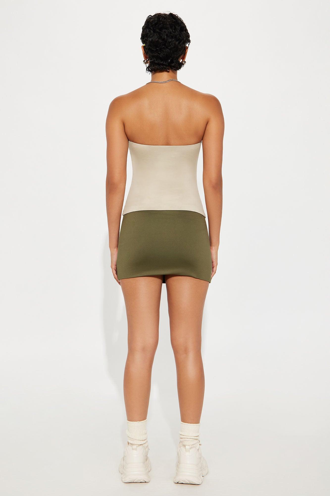 Contour Double Lined Tube Top - Stone Female Product Image