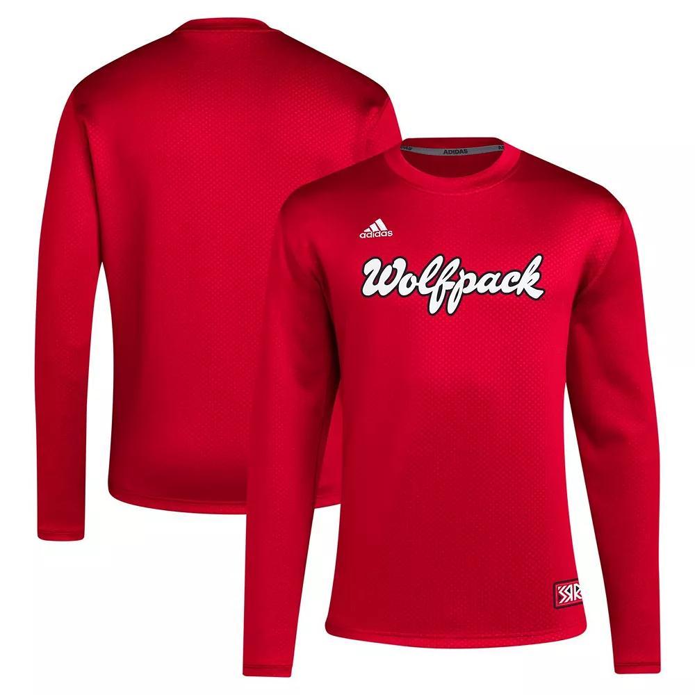 Men's adidas Red NC State Wolfpack Reverse Retro Baseball Script Pullover Sweatshirt, Size: XL, Nst Red Product Image