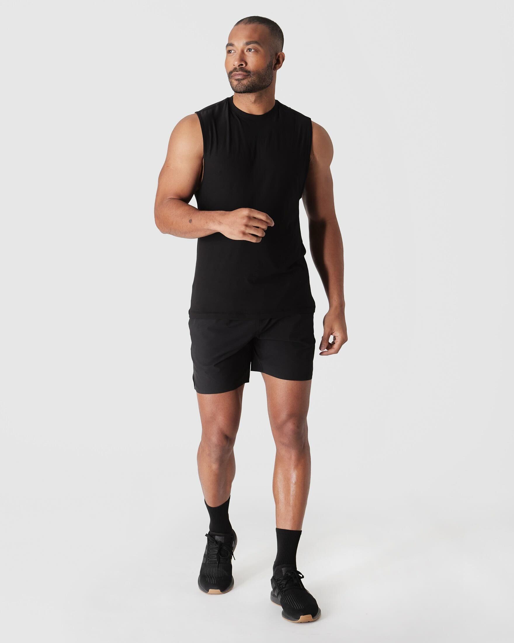 Black Sleeveless Active Muscle Tee Product Image