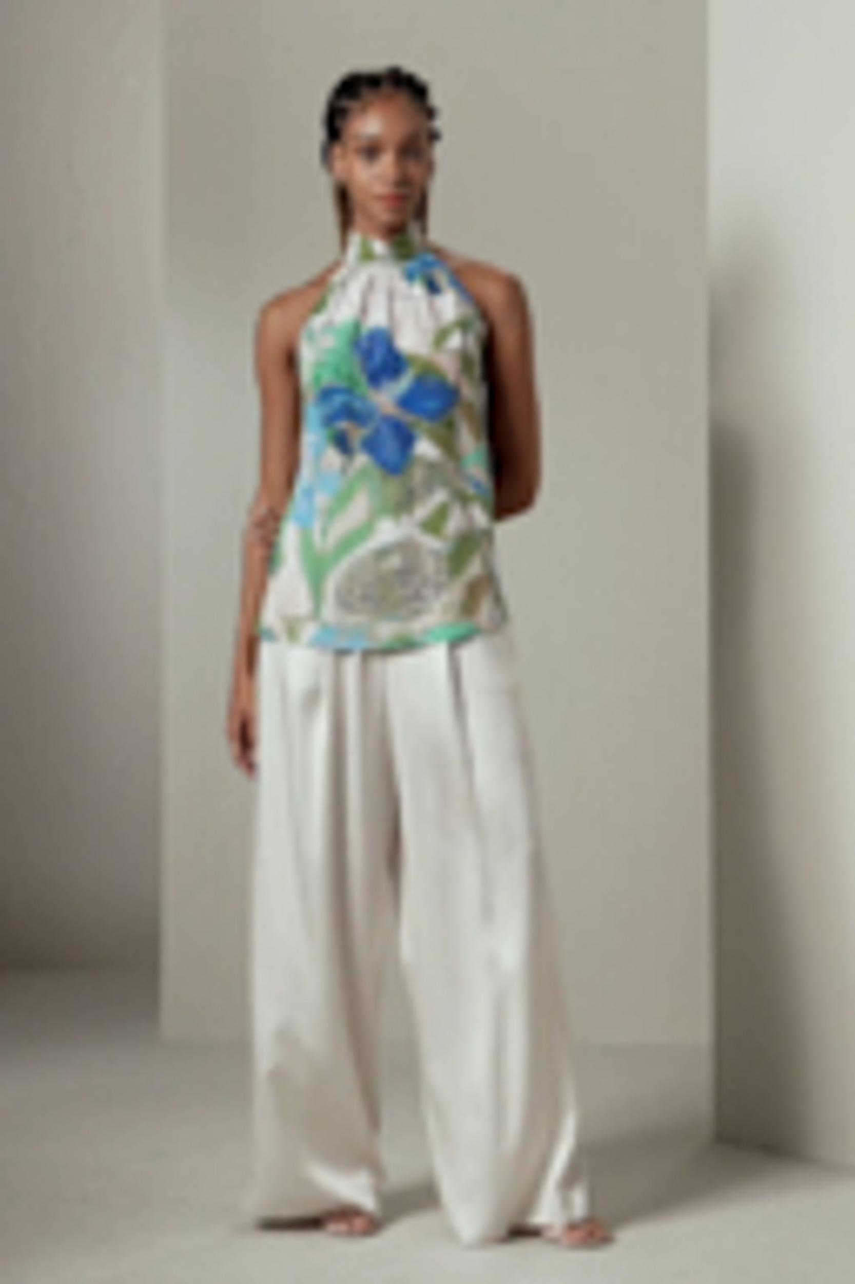 Praslin Mock Neck Silk Top Product Image