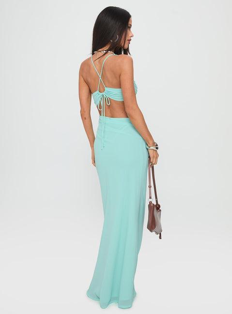 No Control Keyhole Maxi Dress Aqua Product Image