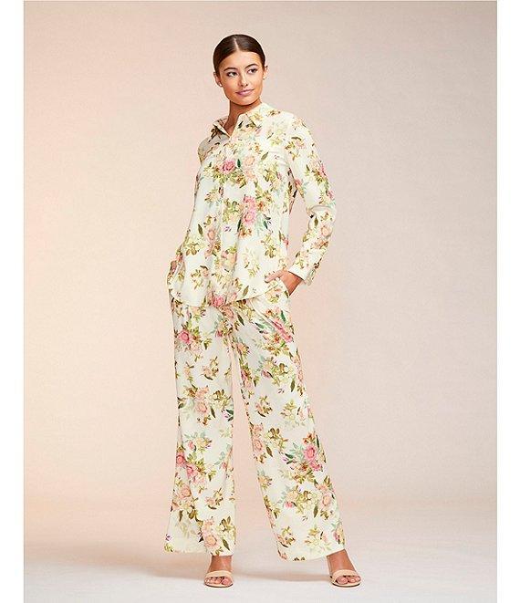 Alex Marie Piper Twill Floral Print Point Collar Long Sleeve Button Front Coordinating Top Product Image