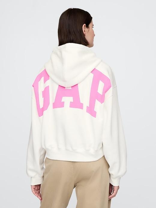 VintageSoft Arch Logo Cropped Hoodie Product Image