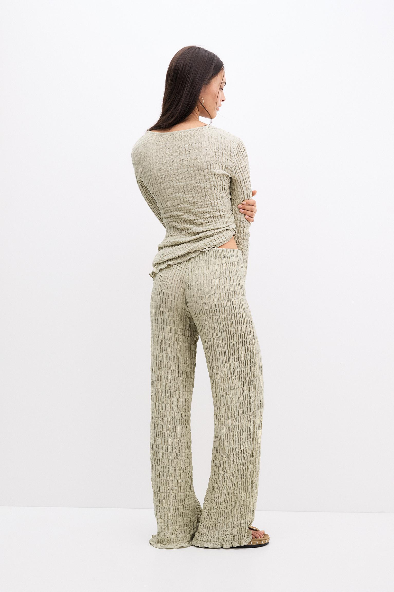 Wide leg pants in creased fabric Product Image