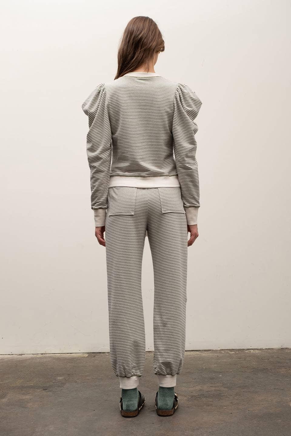 Striped Contrast Lounge Pajama Set Product Image