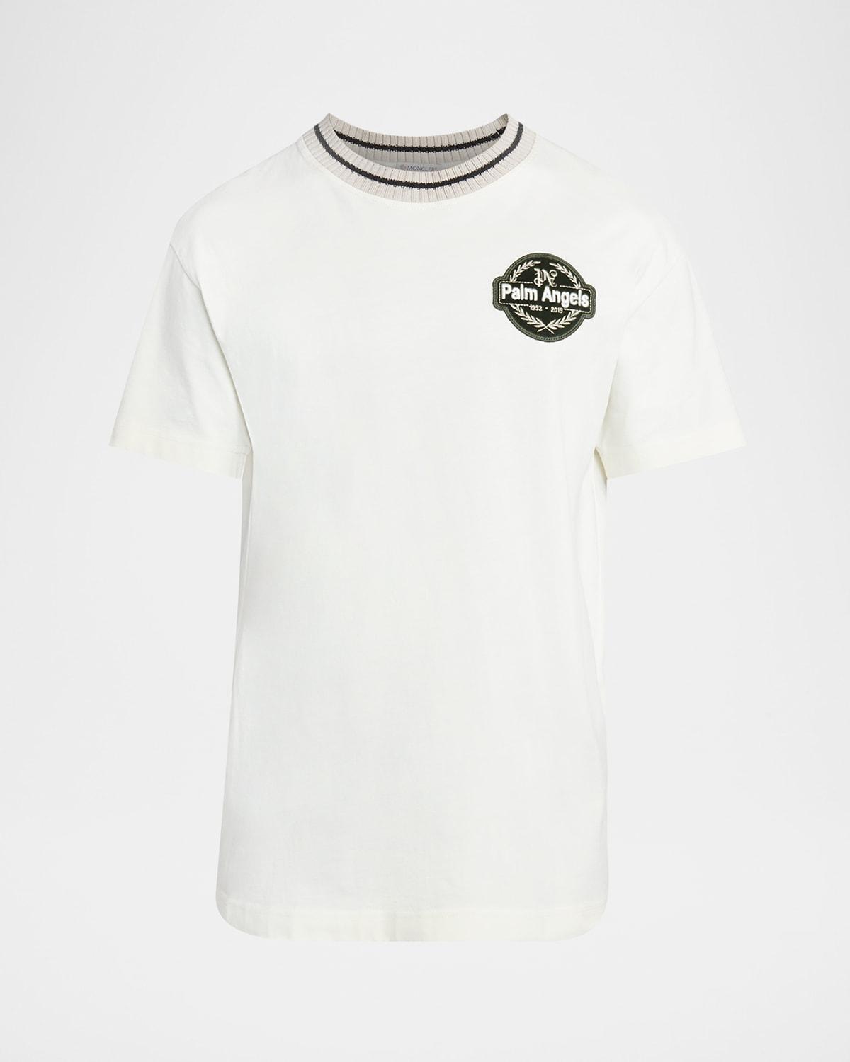 Moncler x Palm Angels Mens Striped-Collar Tee Product Image