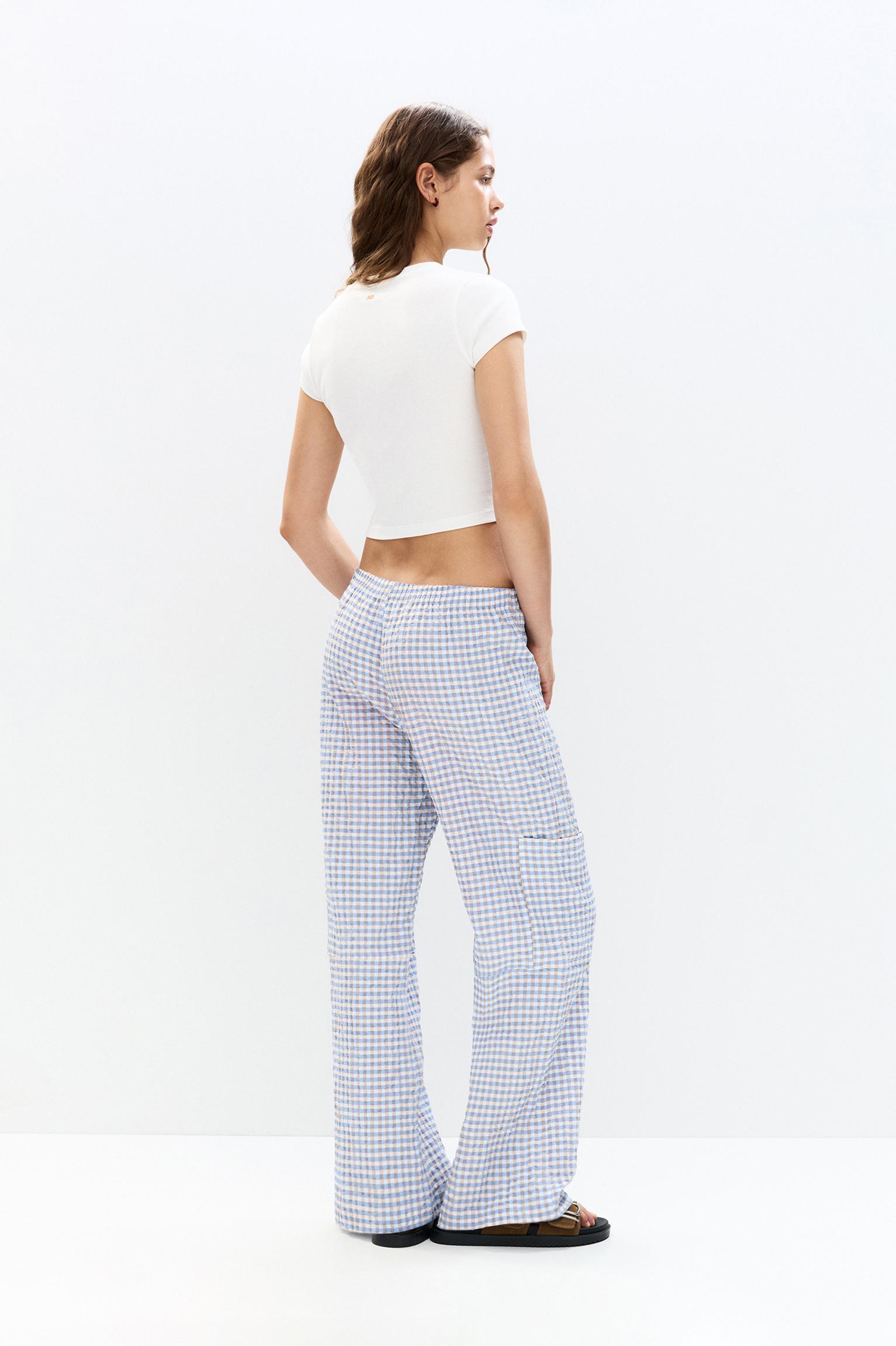 Checked pajama-style pants Product Image
