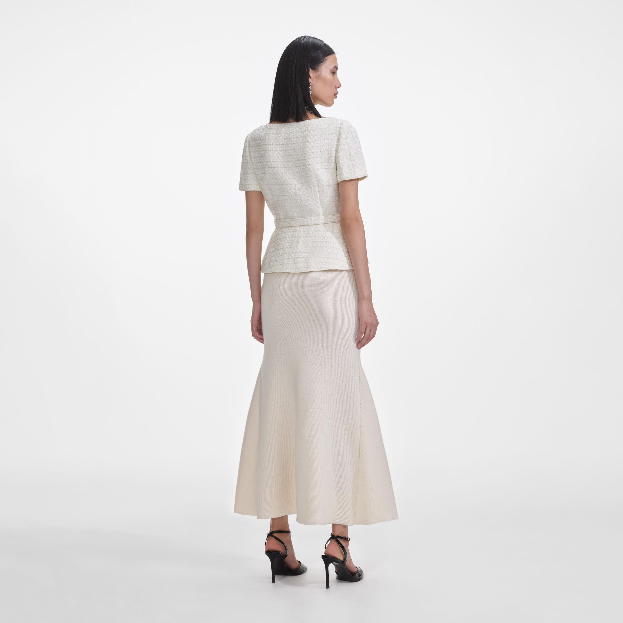 Cream Boucle Top Product Image