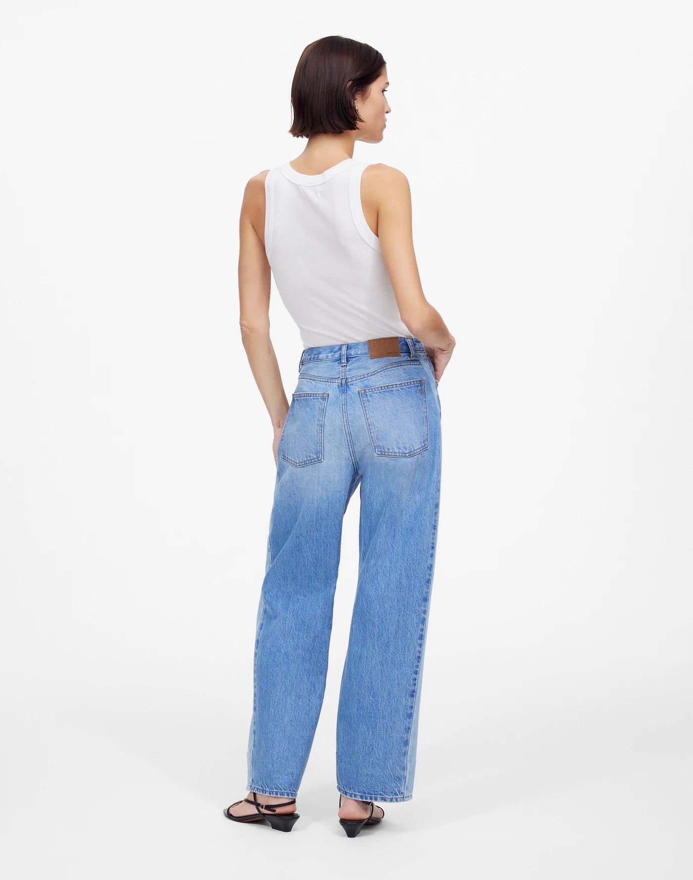 Pieced Barrel-leg Jeans in Redlands Wash Product Image