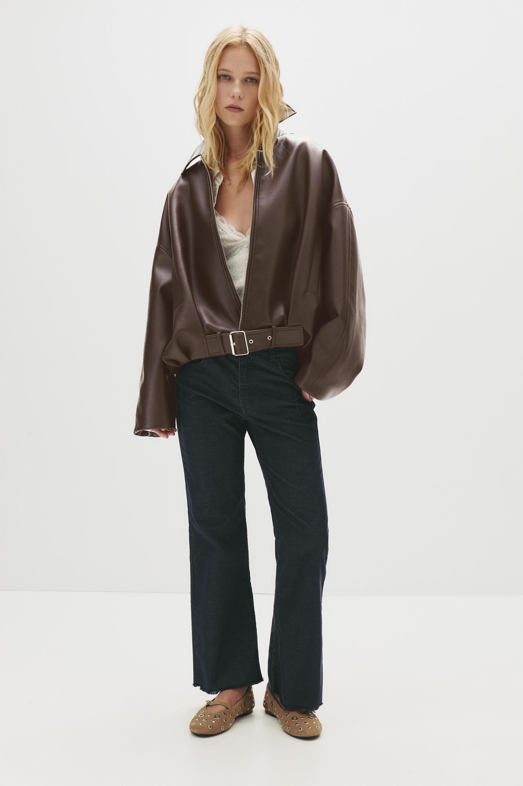 Faux leather bomber jacket Product Image