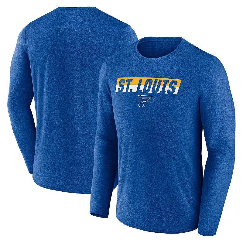 Mens Fanatics Heather Royal St. Louis Blues Transition Long Sleeve T-Shirt Product Image