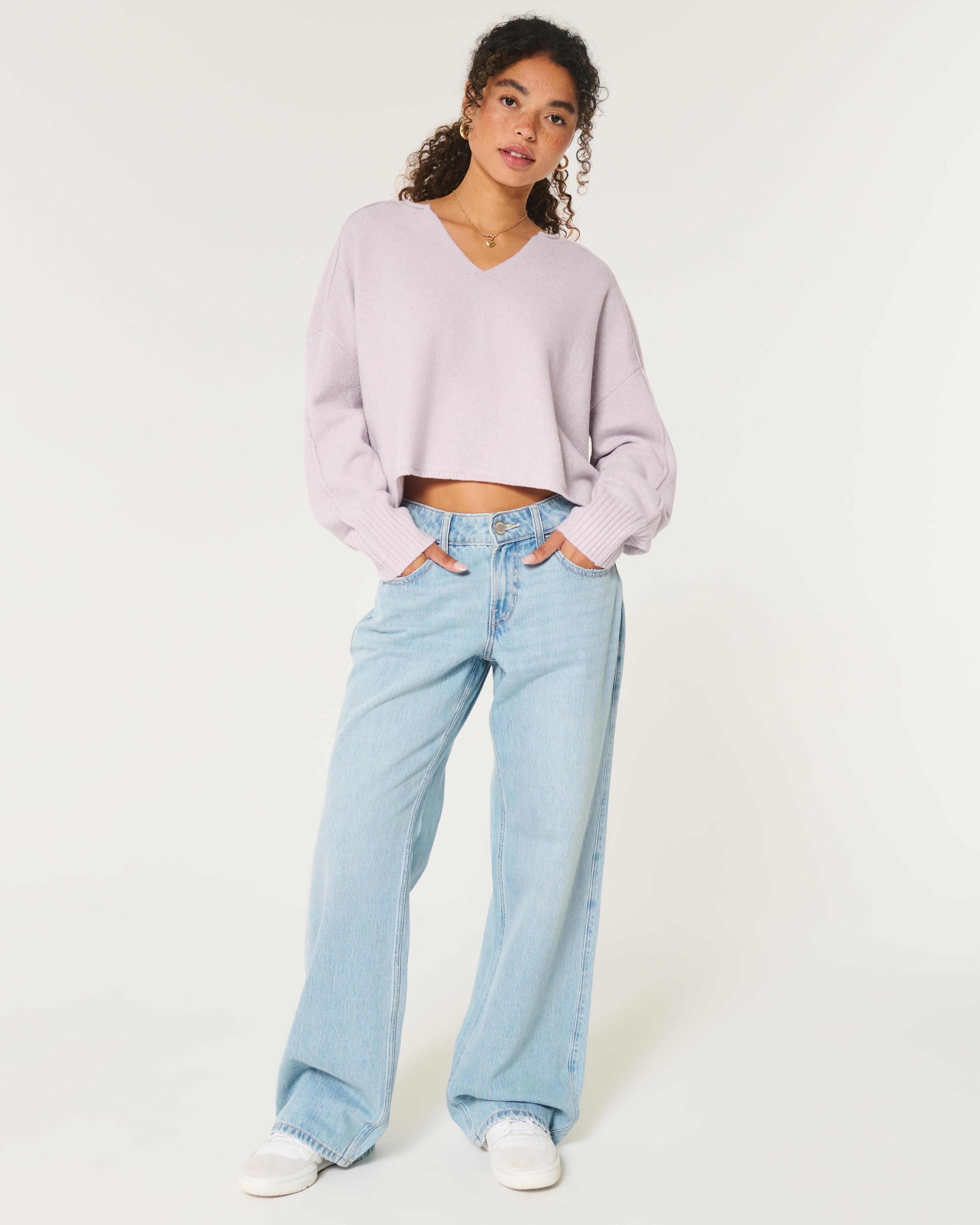 Hollister Comfy Cloud Boxy Notch-Neck Sweater Product Image