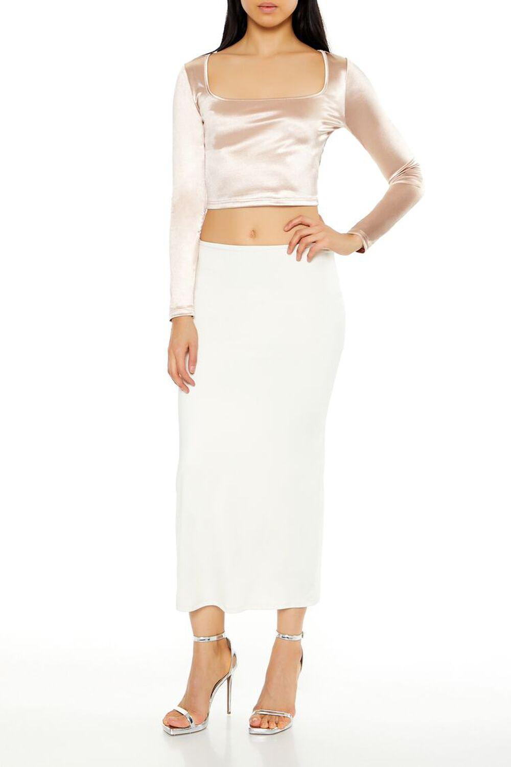 Satin Square-Cut Crop Top | Forever 21 Product Image