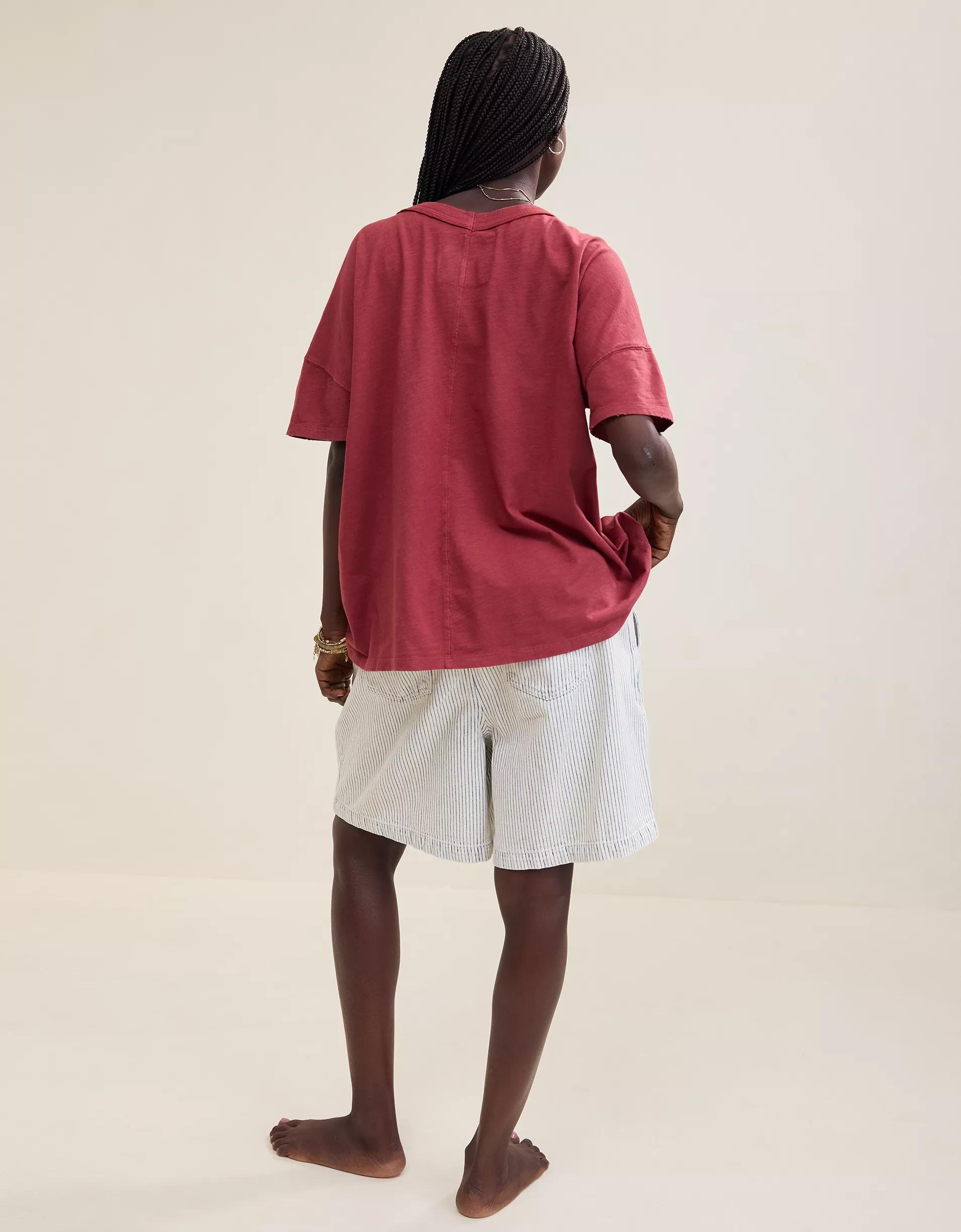 Aerie Oversized V-Neck Boyfriend T-Shirt Product Image