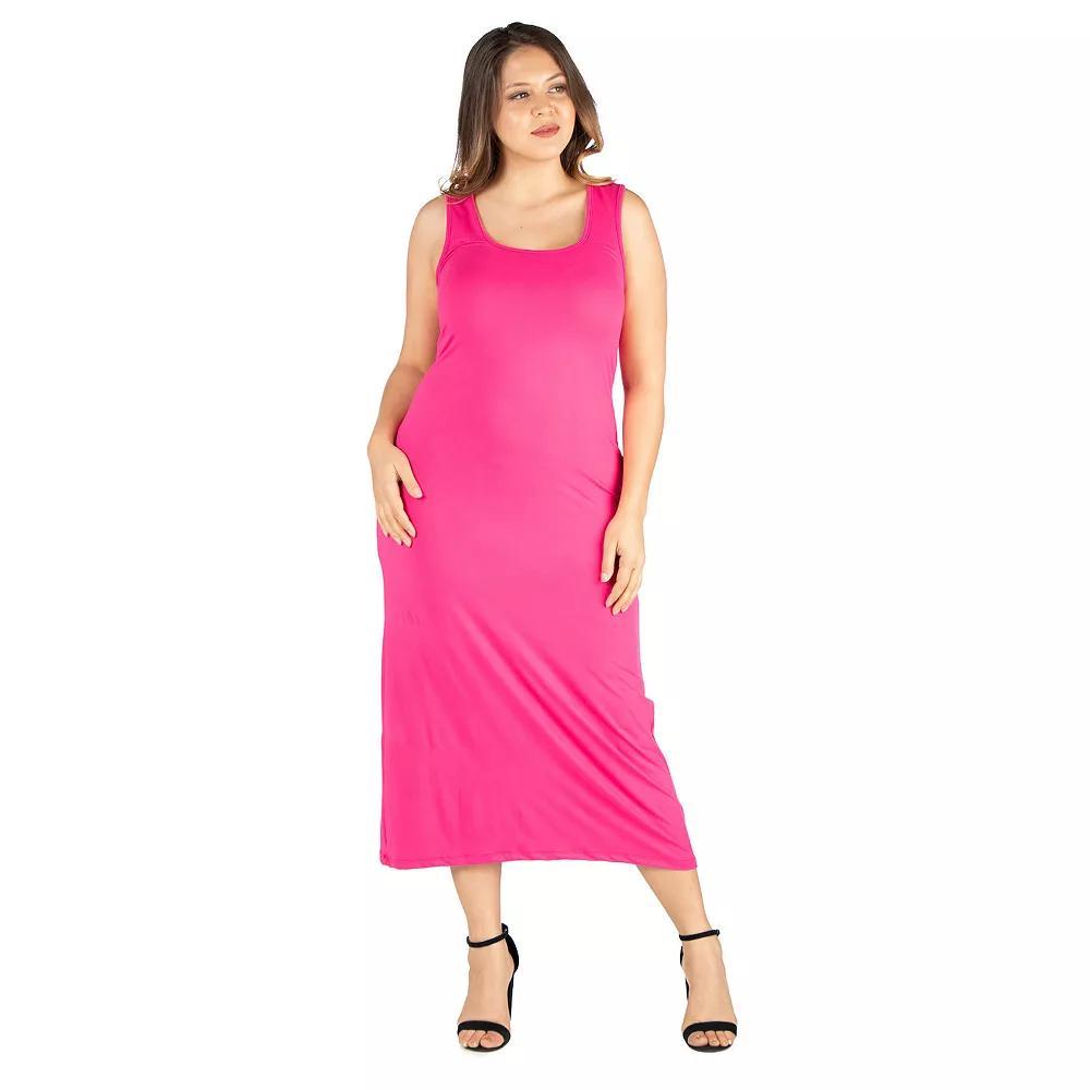 Plus Size 24seven Comfort Apparel Racerback Maxi Dress, Women's, Size: 2XL, Orange Product Image