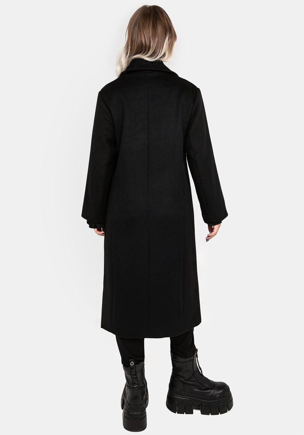Theia Double Breasted Longline Wool Blend Coat Product Image