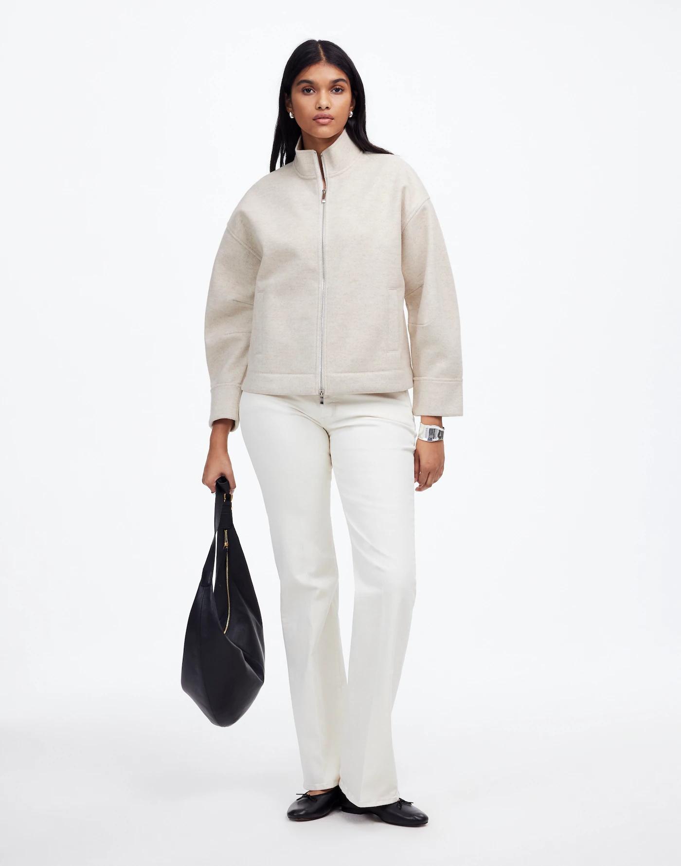 Relaxed Mockneck Knit Jacket Product Image