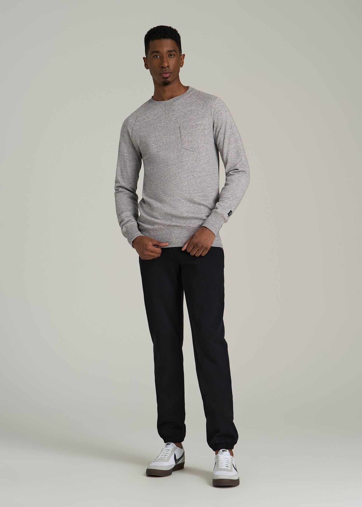 Wearever 2.0 French Terry Crewneck Sweatshirt for Tall Men in Heathered Grey Product Image
