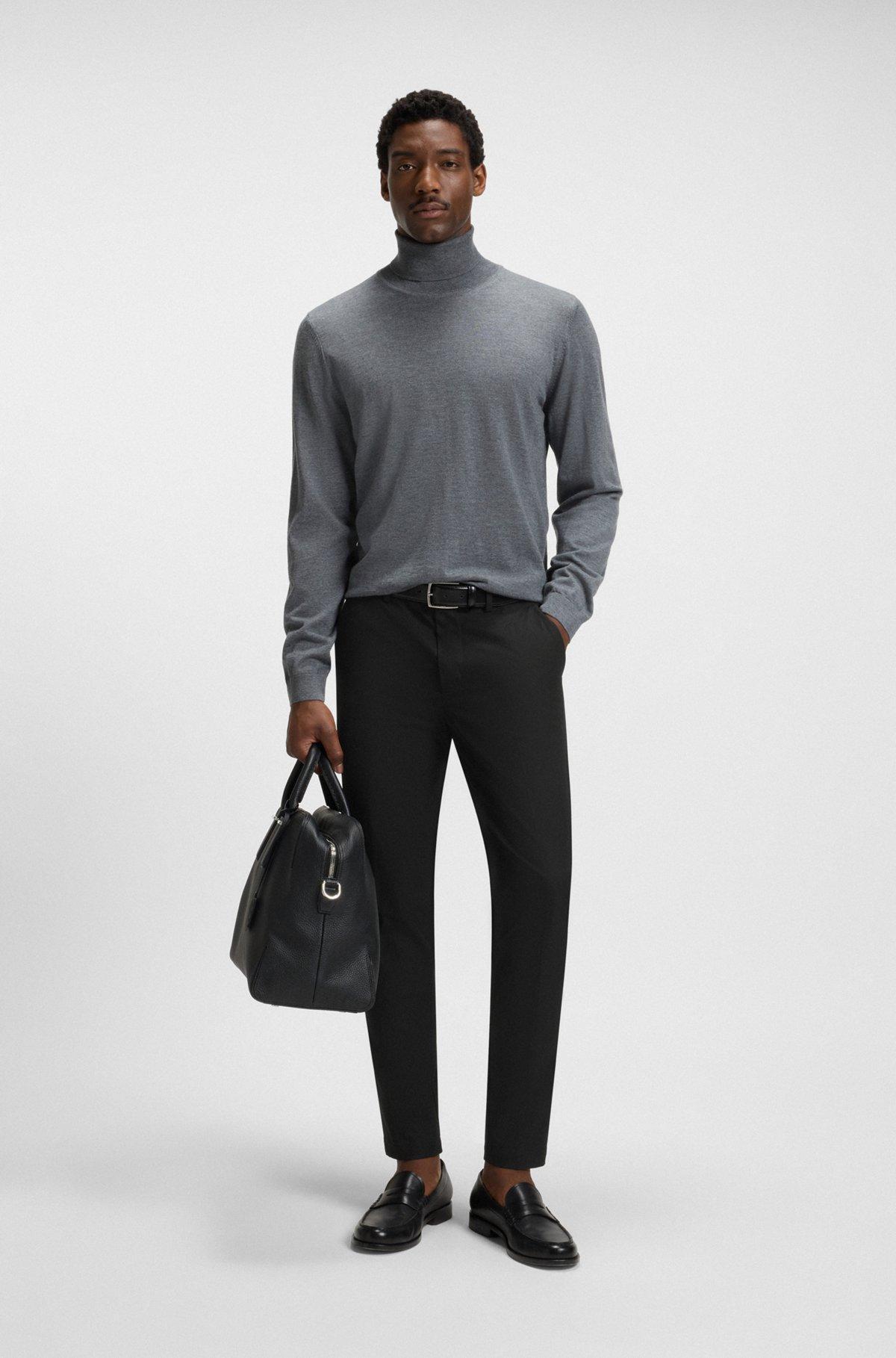 BOSS - Slim-fit pants in a stretch-cotton - Black Product Image