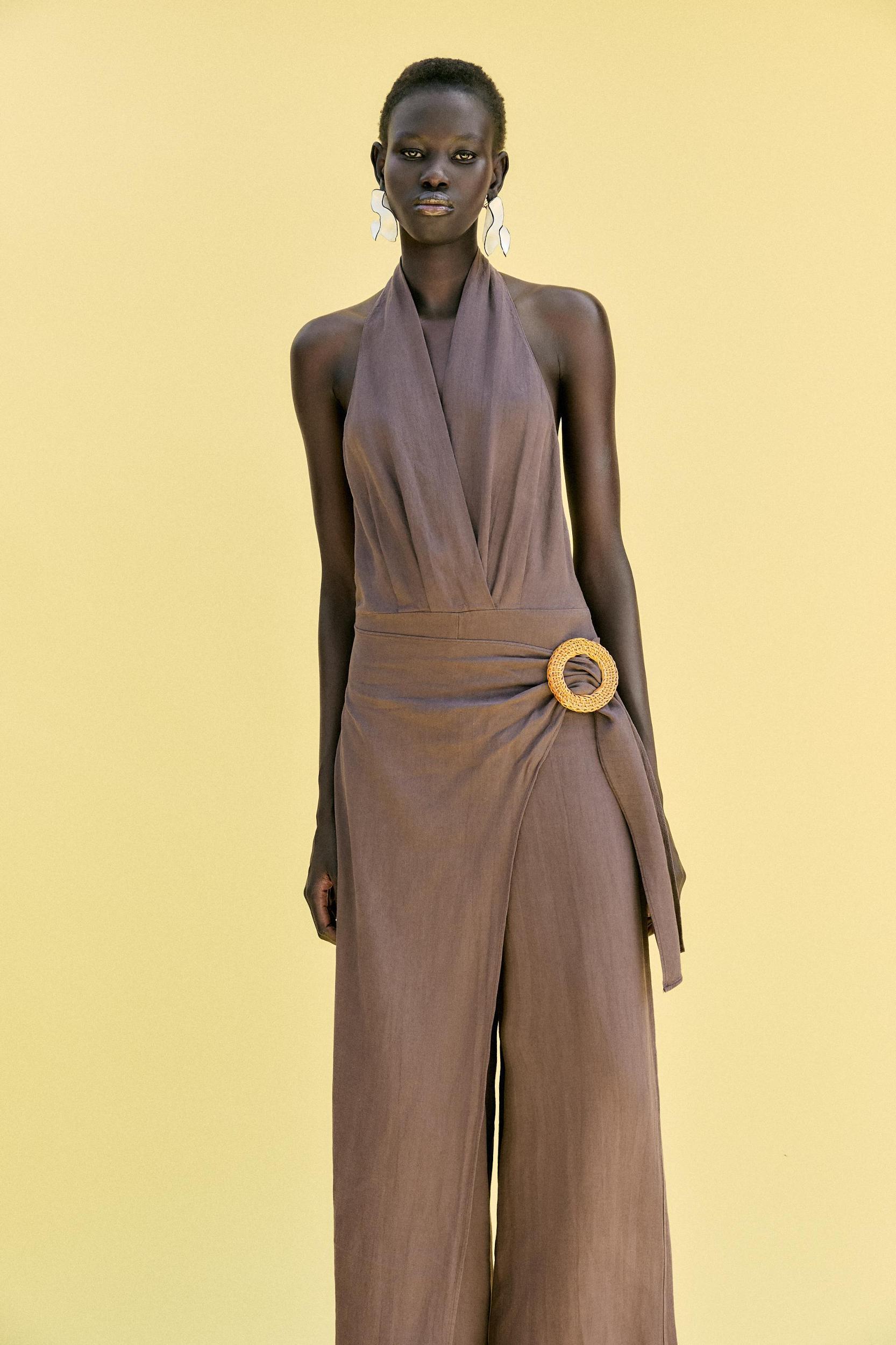 HALTER RAMIE LONG JUMPSUIT Product Image