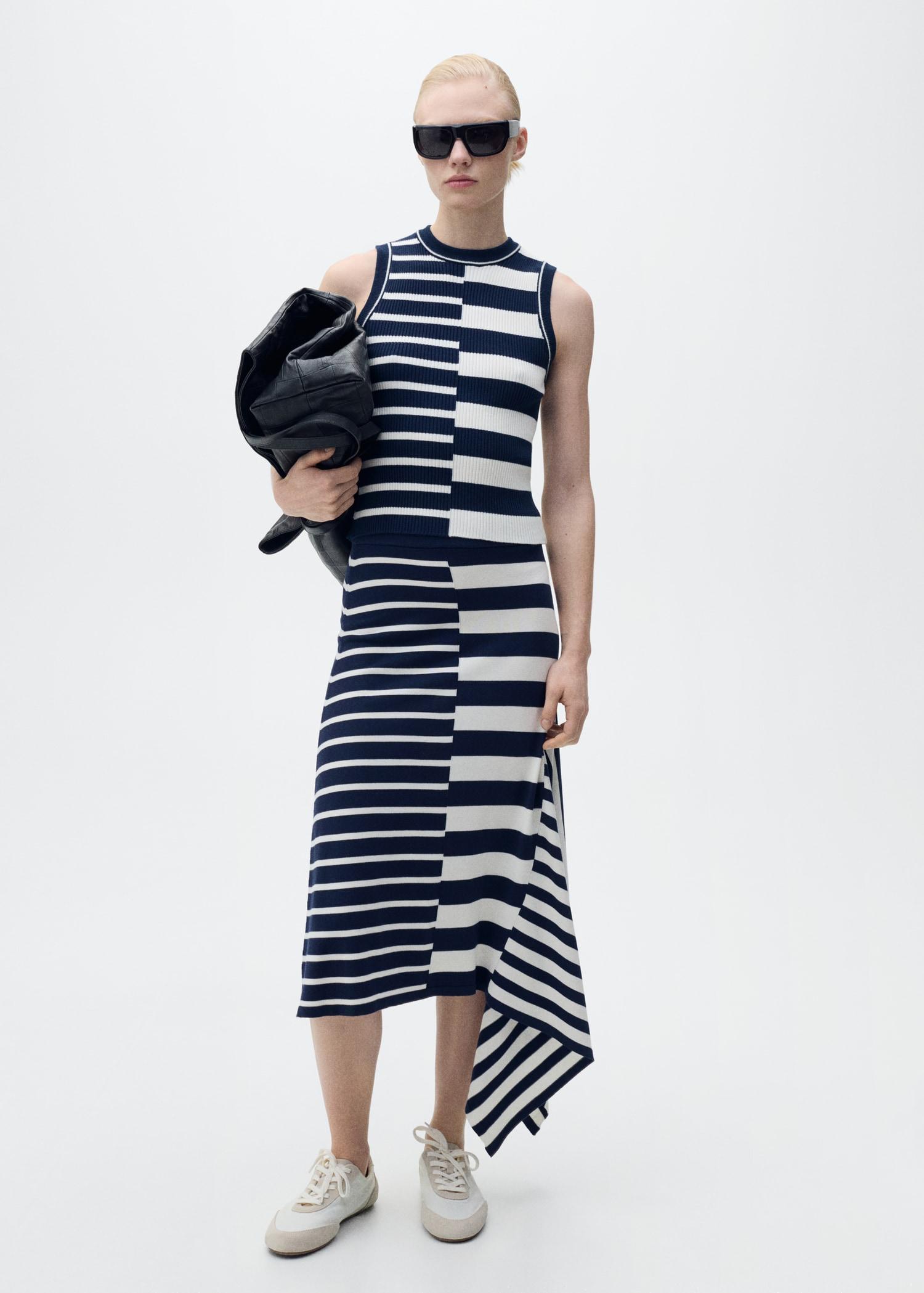 Striped knit top - Women | MANGO USA Product Image