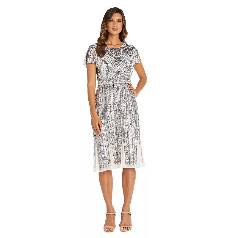 R & M Richards Mesh Beaded Dress Product Image